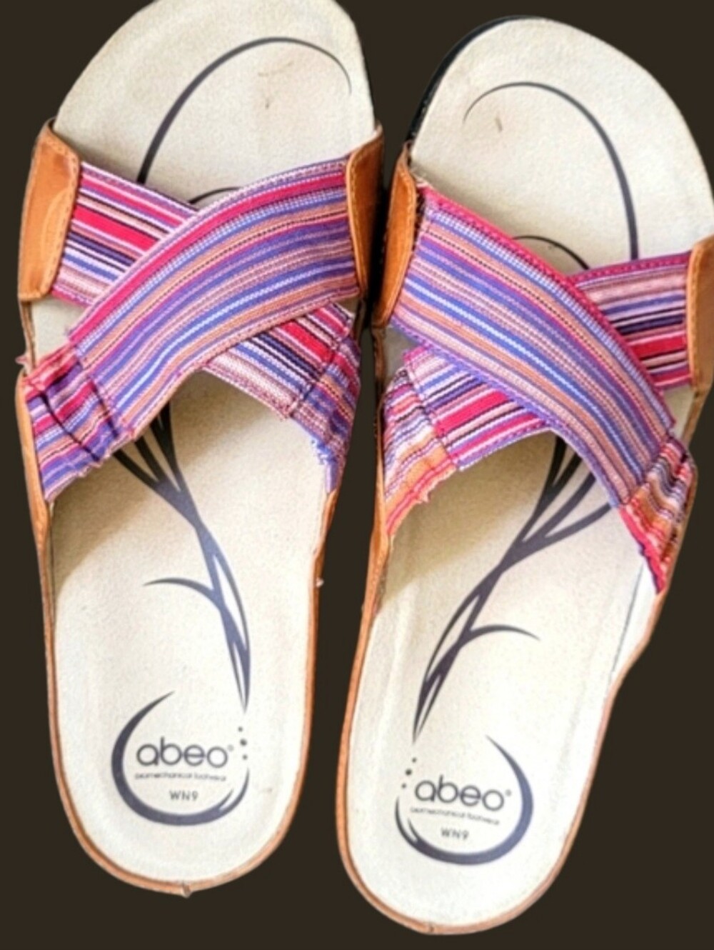 Abeo Slip-on Sandals For Luxury Walking, Comfort And Style. Multicolor. Ladies 9